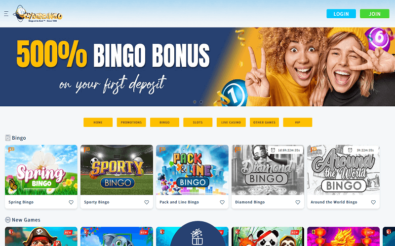 CyberBingo Casino Home Page