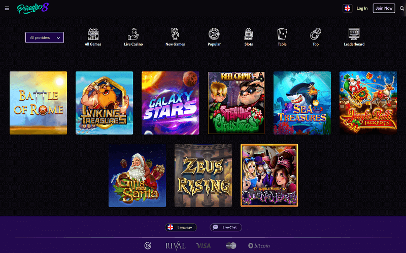 Paradise8 Casino Games