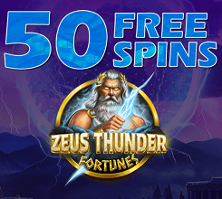 Spin Dimension Casino: 50 Free Spins - Zeus Thunder Fortunes